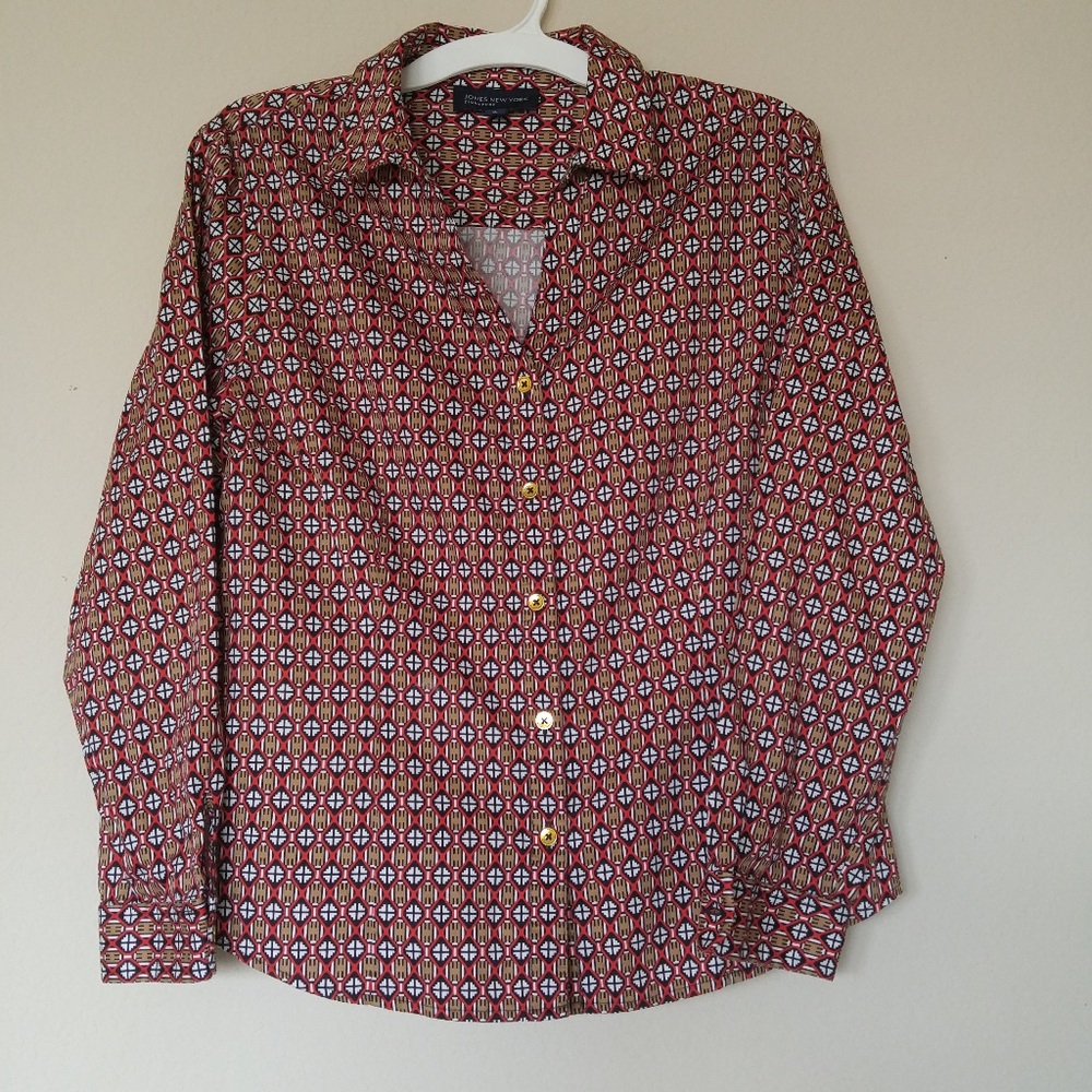Jones New York  Signature Aztec Button Down Shirt